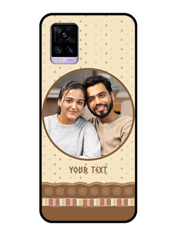 Custom Vivo V20 Custom Glass Mobile Case  - Brown Dotted Mobile Case Design