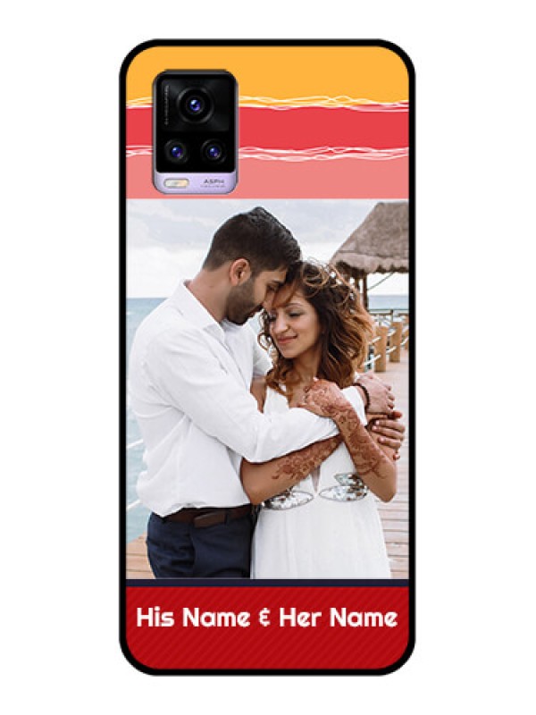 Custom Vivo V20 Custom Glass Mobile Case  - Colorful Case Design