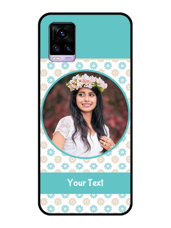 Custom Vivo V20 Custom Glass Mobile Case  - Beautiful Flowers Design