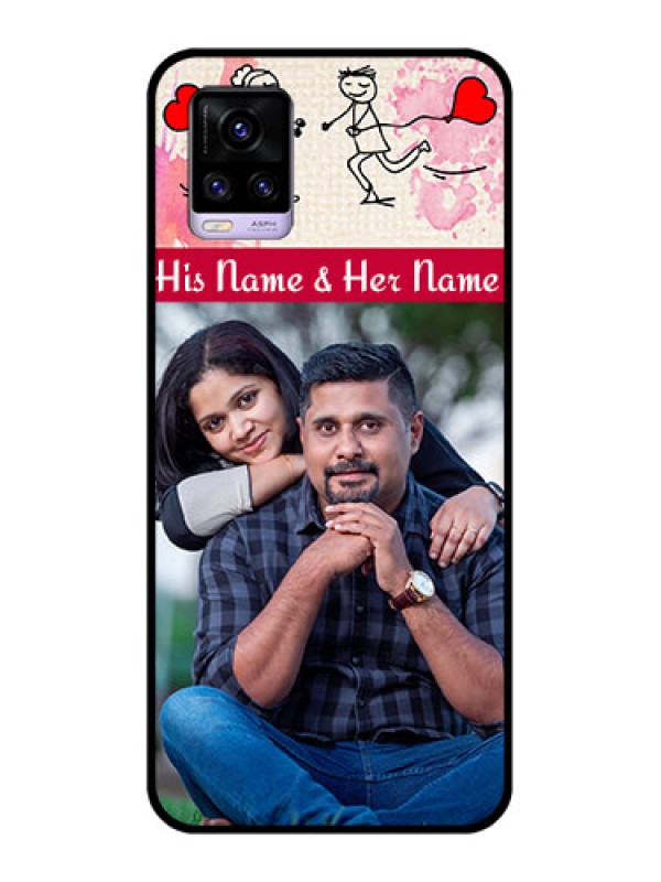 Custom Vivo V20 Photo Printing on Glass Case  - You and Me Case Design