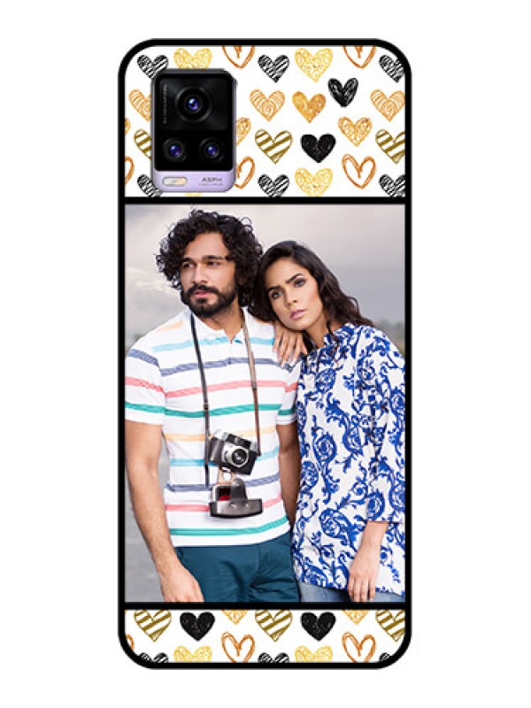 Custom Vivo V20 Photo Printing on Glass Case  - Love Symbol Design