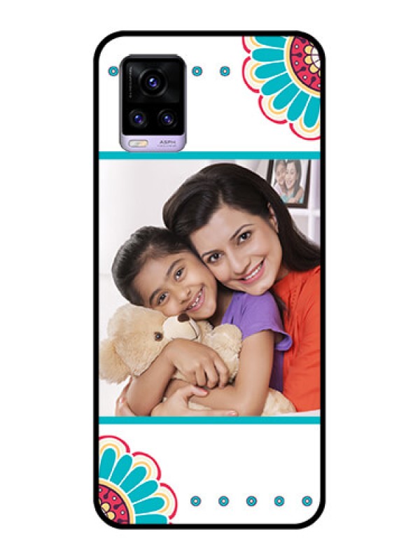 Custom Vivo V20 Custom Glass Phone Case  - Flower Design