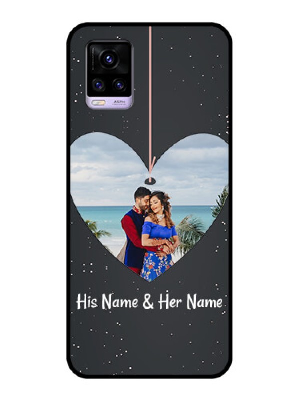Custom Vivo V20 Custom Glass Phone Case  - Hanging Heart Design