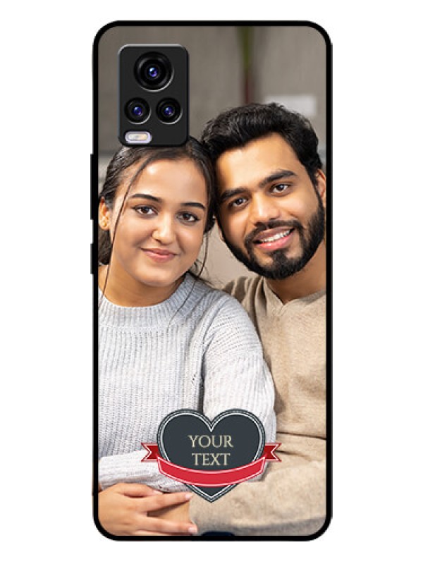 Custom Vivo V20 Custom Glass Phone Case  - Just Married Couple Design