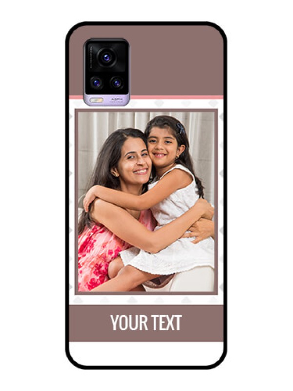 Custom Vivo V20 Photo Printing on Glass Case  - Simple Diamond Design