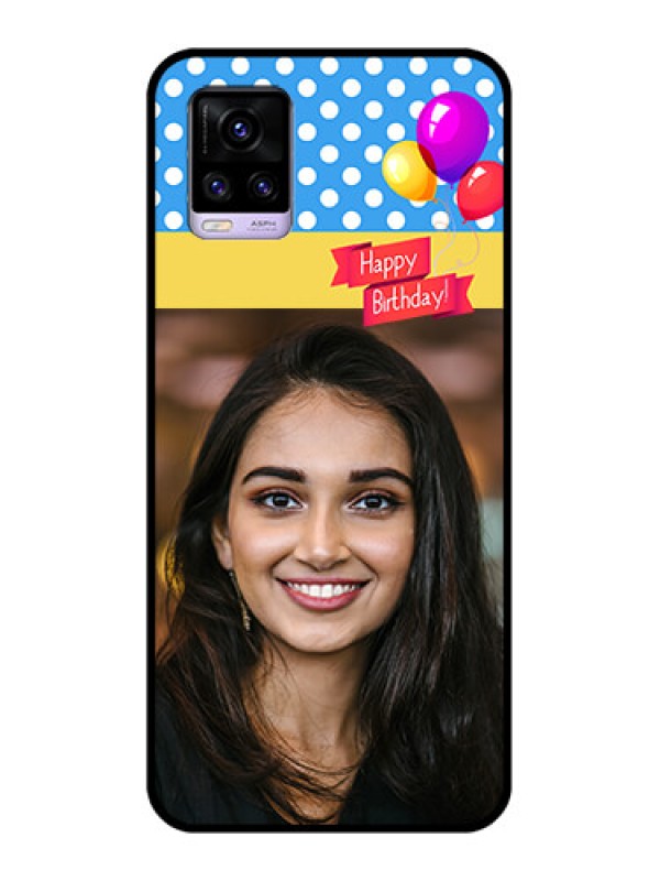 Custom Vivo V20 Custom Glass Mobile Case  - Happy Birthday Design
