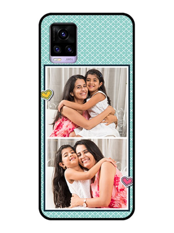 Custom Vivo V20 Custom Glass Phone Case  - 2 Image Holder with Pattern Design