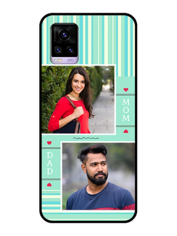 Custom Vivo V20 Custom Glass Phone Case  - Mom & Dad Pic Design