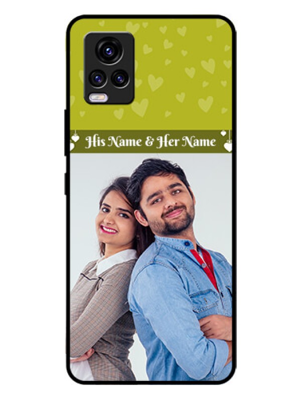 Custom Vivo V20 Custom Glass Phone Case  - You & Me Heart Design