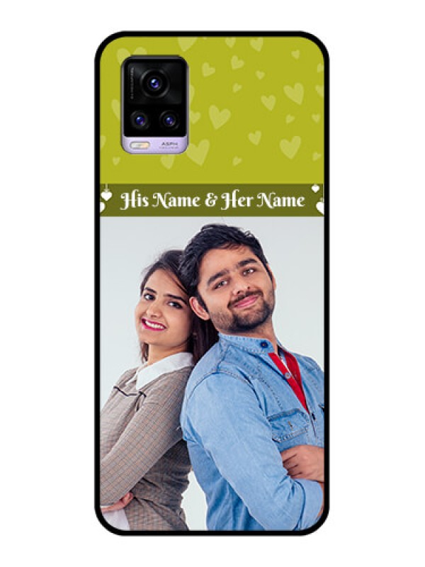 Custom Vivo V20 Custom Glass Phone Case  - You & Me Heart Design
