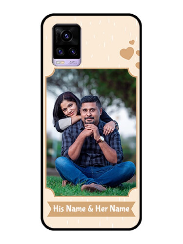 Custom Vivo V20 Custom Glass Phone Case  - with confetti love design 