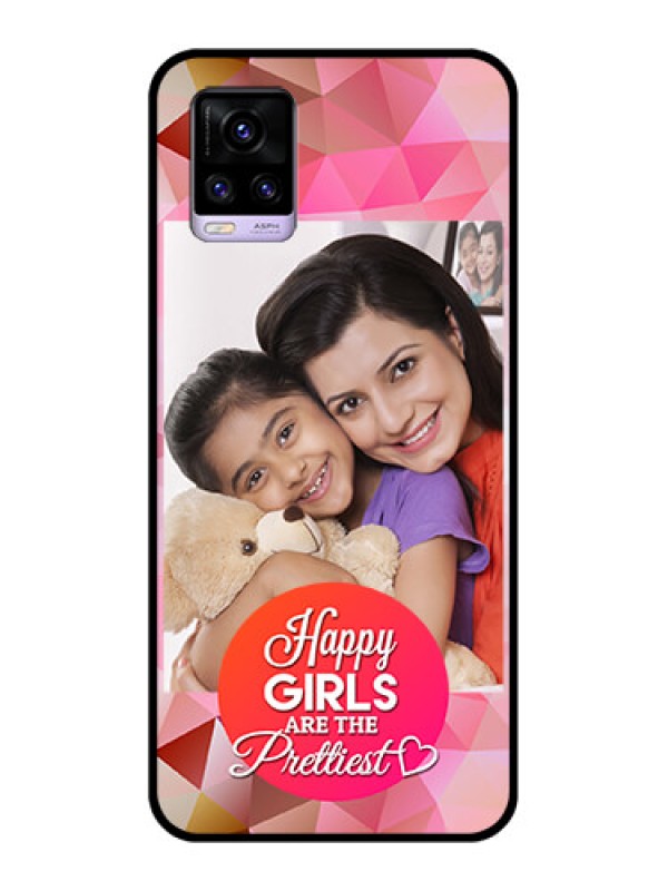 Custom Vivo V20 Photo Printing on Glass Case  - Abstract Triangle Design