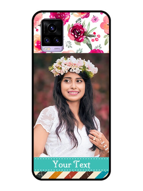 Custom Vivo V20 Custom Glass Phone Case  - Watercolor Floral Design