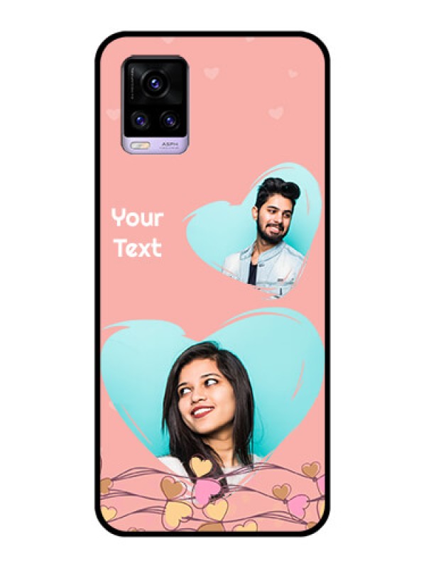 Custom Vivo V20 Custom Glass Mobile Case  - Love Doodle Design