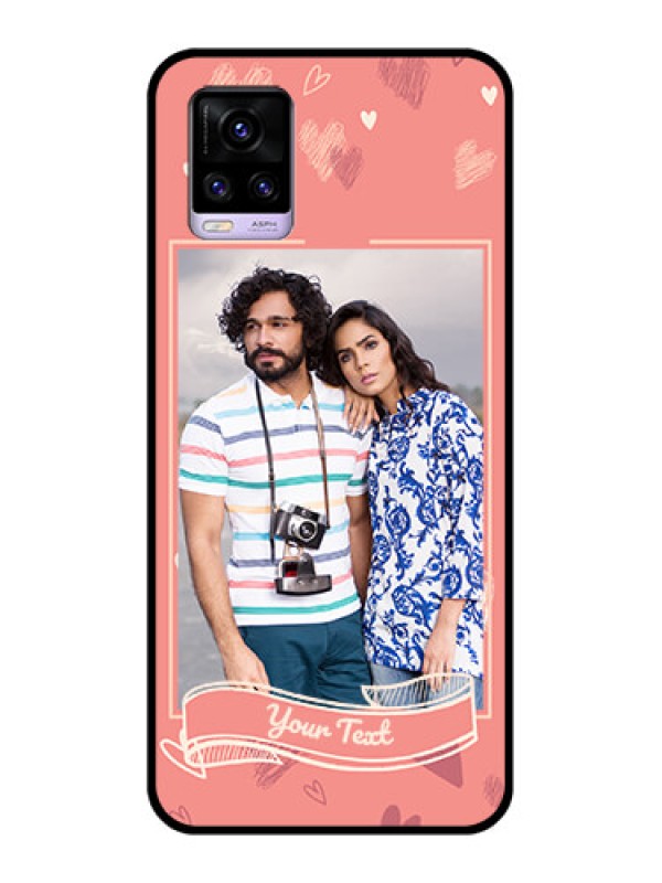 Custom Vivo V20 Custom Glass Phone Case  - Love doodle art Design