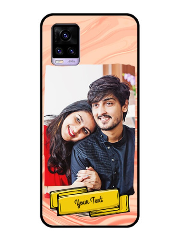 Custom Vivo V20 Personalized Glass Phone Case  - Marble Texture Design