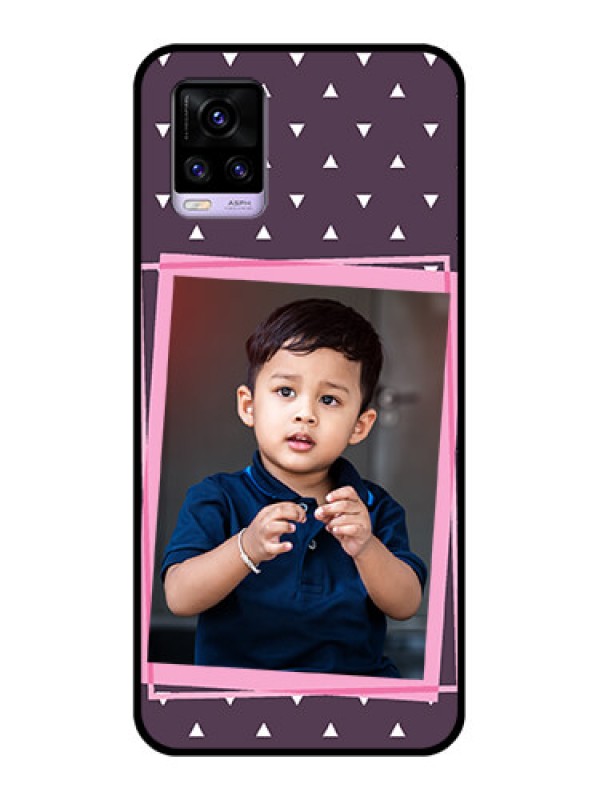 Custom Vivo V20 Custom Glass Mobile Case  - Triangle Pattern Dotted Design