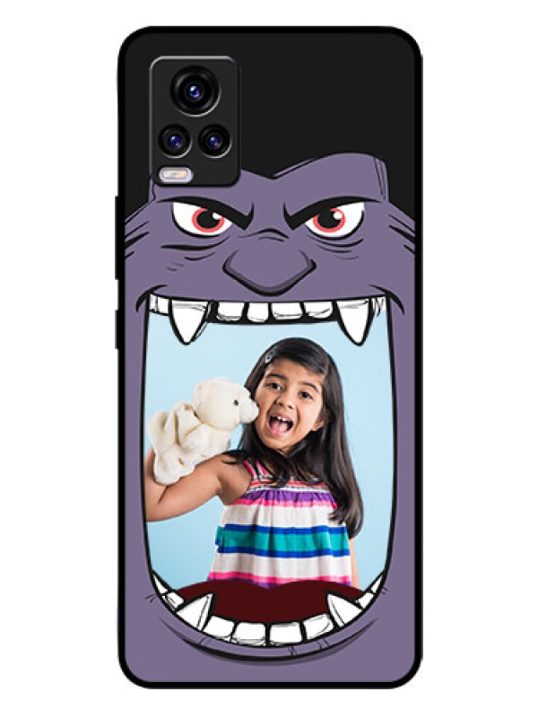 Custom Vivo V20 Custom Glass Phone Case  - Angry Monster Design