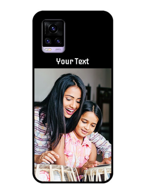 Custom Vivo V20 Photo with Name on Glass Phone Case
