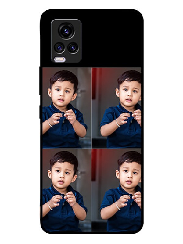 Custom Vivo V20 4 Image Holder on Glass Mobile Cover