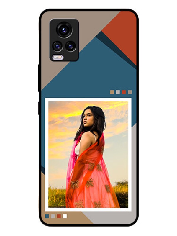 Custom Vivo V20 Personalized Glass Phone Case - Retro color pallet Design