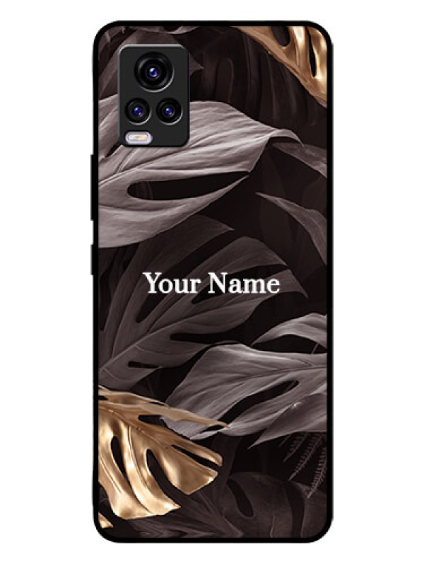 Custom Vivo V20 Personalised Glass Phone Case - Wild Leaves digital paint Design