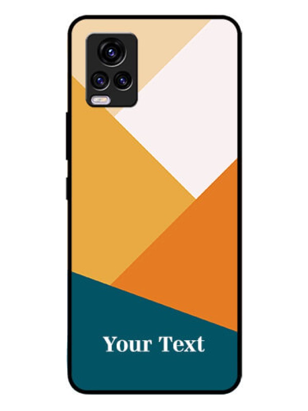 Custom Vivo V20 Personalized Glass Phone Case - Stacked Multi-colour Design