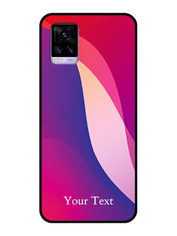 Custom Vivo V20 Personalized Glass Phone Case - Digital abstract Overlap Design