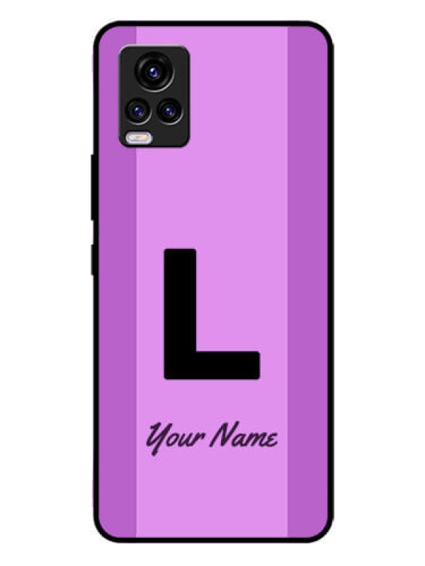 Custom Vivo V20 Custom Glass Phone Case - Tricolor custom text Design