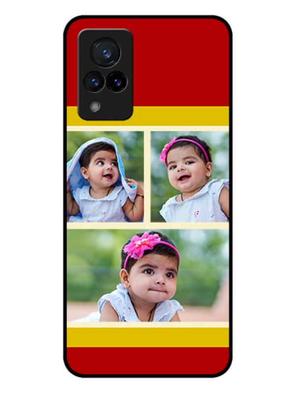 Custom Vivo V21 5G Custom Glass Mobile Case - Multiple Pic Upload Design