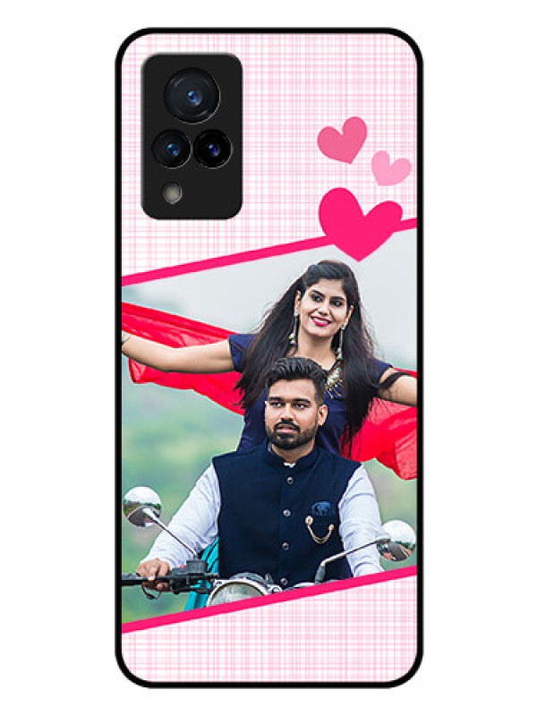 Custom Vivo V21 5G Custom Glass Phone Case - Love Shape Heart Design