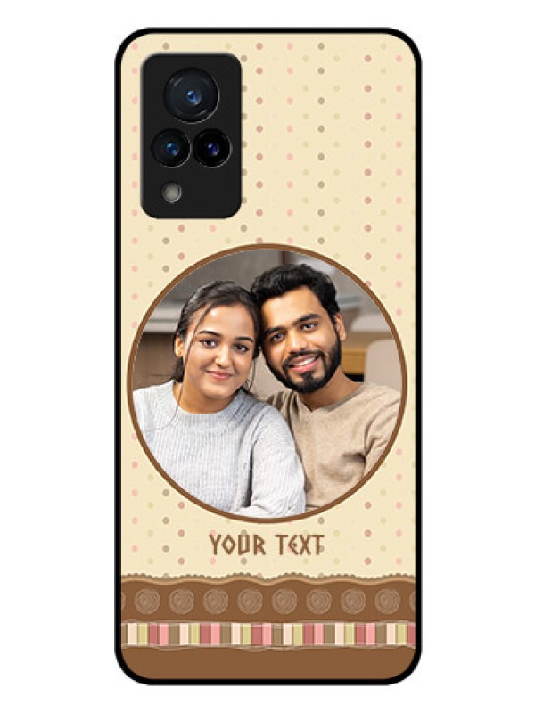 Custom Vivo V21 5G Custom Glass Mobile Case - Brown Dotted Mobile Case Design