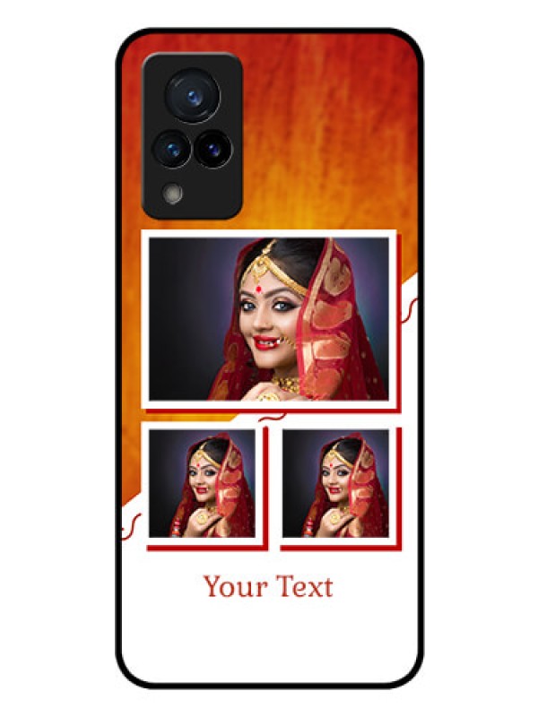 Custom Vivo V21 5G Custom Glass Phone Case - Wedding Memories Design