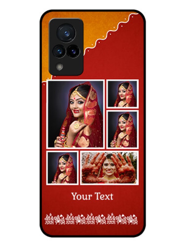 Custom Vivo V21 5G Personalized Glass Phone Case - Wedding Pic Upload Design