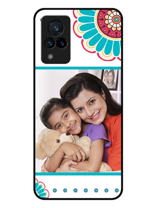 Custom Vivo V21 5G Custom Glass Phone Case - Flower Design