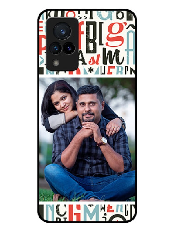 Custom Vivo V21 5G Personalized Glass Phone Case - Alphabet Design
