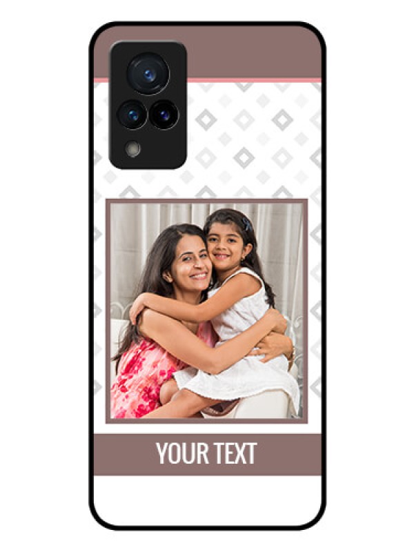 Custom Vivo V21 5G Photo Printing on Glass Case - Simple Diamond Design