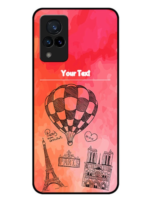 Custom Vivo V21 5G Custom Glass Phone Case - Paris Theme Design