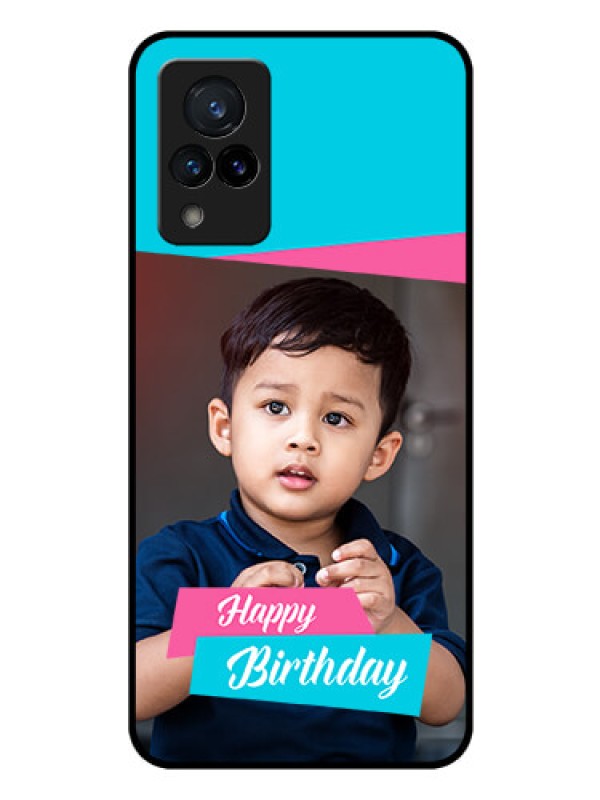 Custom Vivo V21 5G Personalized Glass Phone Case - Image Holder with 2 Color Design