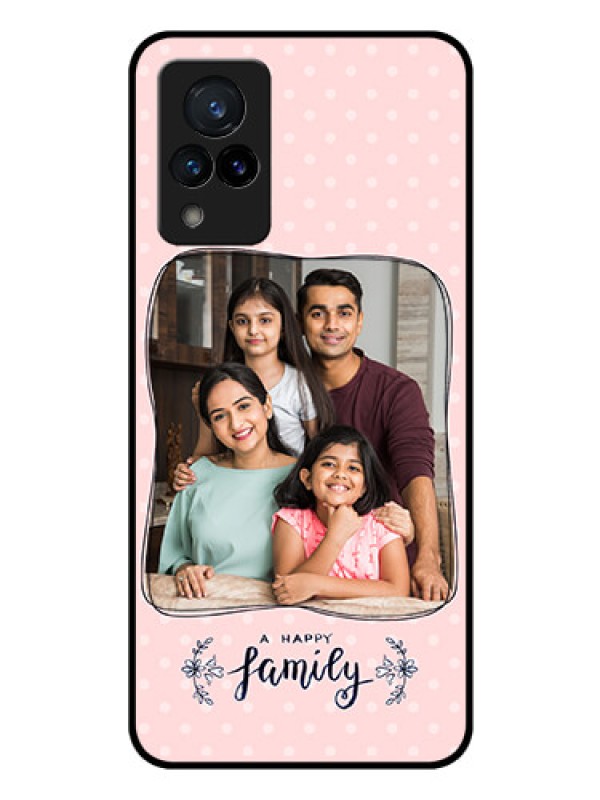 Custom Vivo V21 5G Custom Glass Phone Case - Family with Dots Design