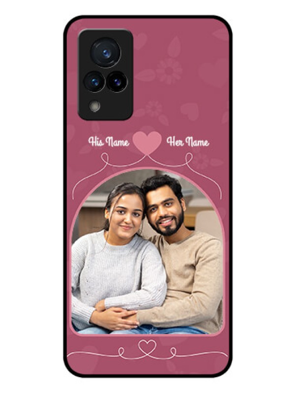 Custom Vivo V21 5G Photo Printing on Glass Case - Love Floral Design