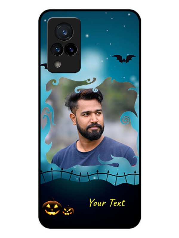 Custom Vivo V21 5G Custom Glass Phone Case - Halloween frame design