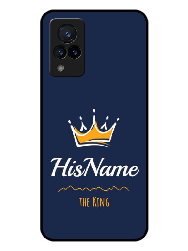 Custom Vivo V21 5G Glass Phone Case King with Name