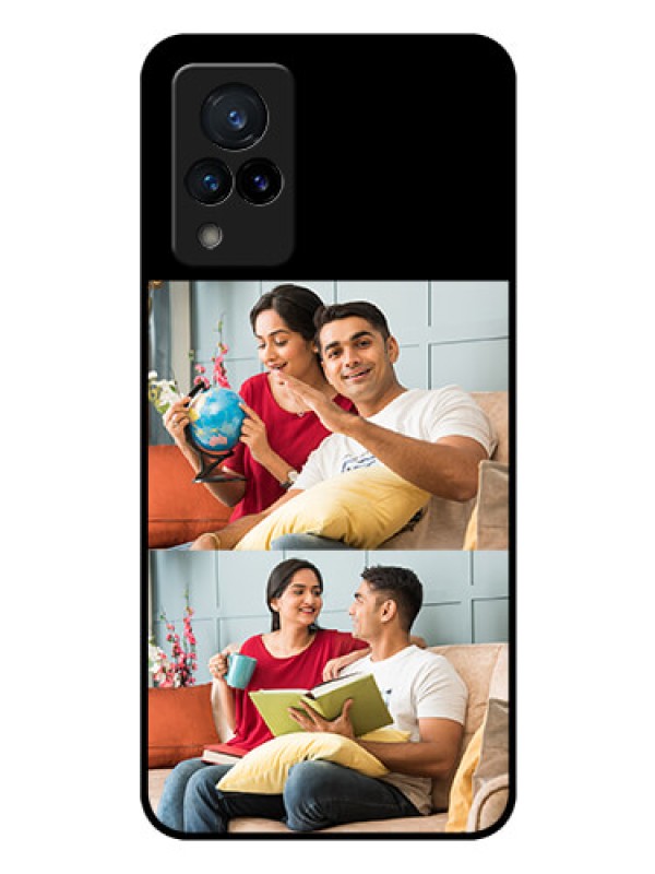 Custom Vivo V21 5G 2 Images on Glass Phone Cover