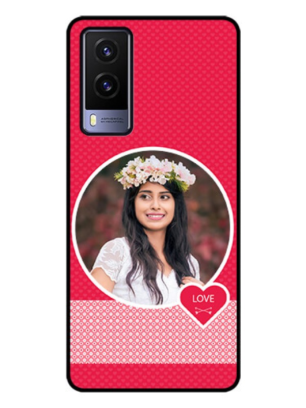 Custom Vivo V21E 5G Personalised Glass Phone Case - Pink Pattern Design