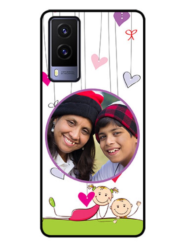 Custom Vivo V21E 5G Photo Printing on Glass Case - Cute Kids Phone Case Design
