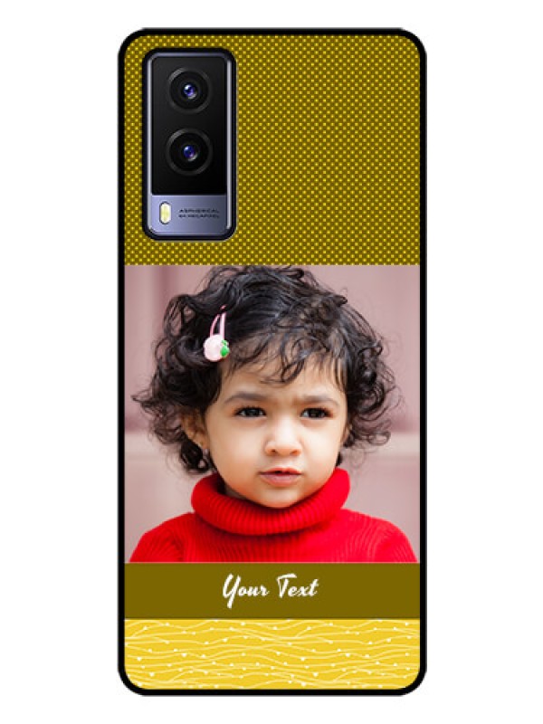 Custom Vivo V21E 5G Custom Glass Phone Case - Simple Green Color Design
