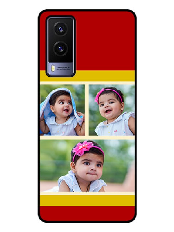 Custom Vivo V21E 5G Custom Glass Mobile Case - Multiple Pic Upload Design