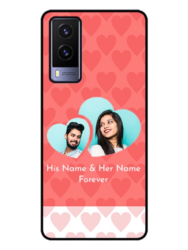 Custom Vivo V21E 5G Personalized Glass Phone Case - Couple Pic Upload Design