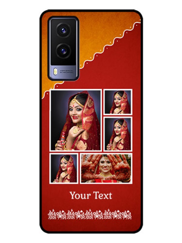 Custom Vivo V21E 5G Personalized Glass Phone Case - Wedding Pic Upload Design